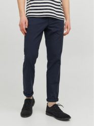 Jack&Jones Chinosy Marco 12206198 Granatowy Slim Fit. Niebieskie eleganckie spodnie Jack&Jones, m, z bawełny. Za 139.99 zł.