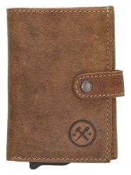 HIDE & STITCHES Skórzany portfel w kolorze jasnobrązowym - 8 x 10 x 1,5 cm rozmiar: onesize. Brązowe portfele HIDE & STITCHES, bez wzorów, z materiału. Za 82.99 zł.