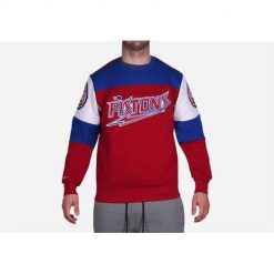 Bluza sportowa męska Mitchell & Ness Detroit Pistons. Czerwone bluzy bez kaptura Mitchell & Ness, l, bez wzorów, bez kaptura. Za 517.00 zł.
