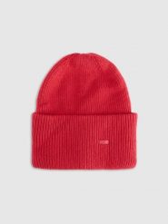 4F Czapka beanie uniseks - czerwona Uniwersalny. Czerwone czapki zimowe 4F, bez wzorów, z materiału. Za 69.99 zł.