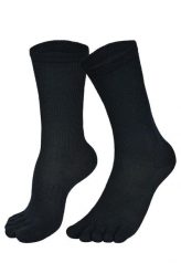 56% Wełna Merino Skarpety z palcami - Przeciw odciskom - Bruges. Czarne skarpety Norfolk, bez wzorów, prążkowane. Za 105.99 zł.