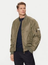 Guess Jeans Kurtka bomber M5RL81 WHAA2 Khaki Regular Fit. Brązowe kurtki Guess Jeans, m, z aplikacjami, z jeansu, bez kaptura. Za 349.99 zł.