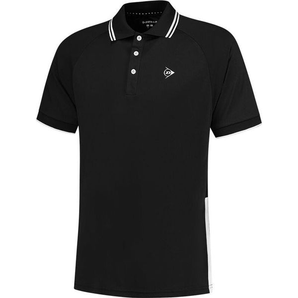 Koszulka sportowa męska Dunlop Club Polo Shirt. Czarne koszulki polo Dunlop, m, bez wzorów, bez kołnierzyka, bez ramiączek. Za 159.99 zł.