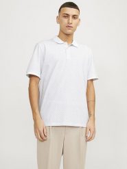Jack & Jones Koszulka polo w kolorze białym rozmiar: L. Białe koszulki polo Jack & Jones, l, bez wzorów, bez kołnierzyka, bez ramiączek. Za 44.19 zł.