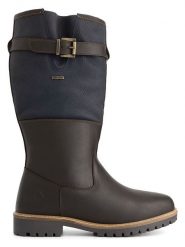 TRAVELIN' Skórzane kozaki "Hyllestad" w kolorze granatowo-brązowym rozmiar: 46. Brązowe kozaki Travelin', bez wzorów, z materiału, bez obcasa, na płaskiej podeszwie, bez zapięcia. Za 448.99 zł.