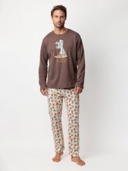 Disney Piżama "Disney" w kolorze brązowym rozmiar: XL. Brązowe piżamy Disney, xl, bez wzorów, z bawełny, bez ramiączek. Za 165.99 zł.