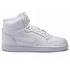 Buty na co dzień męskie NIKE EBERNOMID wysokie skóra. Białe buty do biegania Nike, bez wzorów, ze skóry, bez zapięcia, do biegania. Za 369.00 zł.