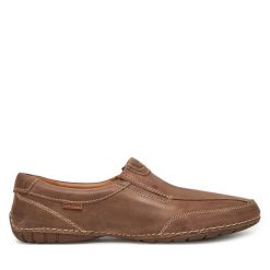 Półbuty Lasocki. Brązowe eleganckie półbuty Lasocki, bez wzorów, bez obcasa, bez zapięcia. Za 199.99 zł.