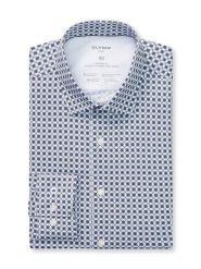 OLYMP Koszula - "Luxor" - Modern fit - w kolorze granatowo-białym rozmiar: 43. Białe koszule Olymp, bez wzorów, z bawełny, bez kołnierzyka, bez ramiączek. Za 135.17 zł.