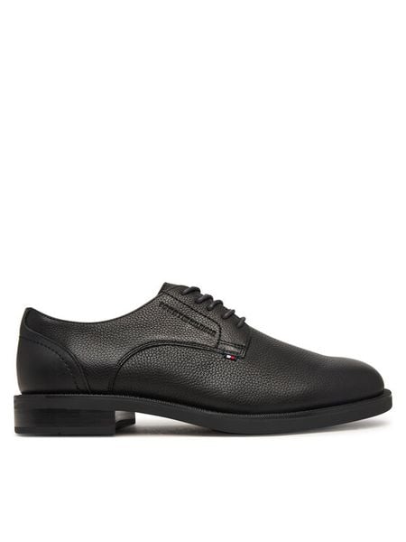 Tommy Hilfiger Półbuty Lth Mix Dress Hilfiger Shoe FM0FM06086 Czarny. Czarne eleganckie półbuty Tommy Hilfiger, bez wzorów, ze skóry, bez obcasa, bez zapięcia. Za 649.99 zł.