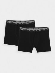 4F Bielizna bokserki (2-pack) męskie - czarne S. Czarna bokserki 4F, m, bez wzorów, z bawełny. W wyprzedaży za 49.99 zł.