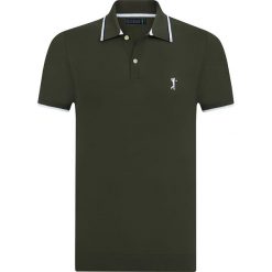 Koszulka polo "Casting" w kolorze khaki. Brązowe koszulki polo sportowe marki Sir Raymond Taylor, bez wzorów, z bawełny, bez kołnierzyka, bez ramiączek. W wyprzedaży za 150.95 zł.