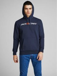 Jack&Jones Bluza Corp Old Logo 12137054 Granatowy Regular Fit. Niebieskie bluzy Jack&Jones, m, bez wzorów, z bawełny, bez kaptura. Za 79.99 zł.