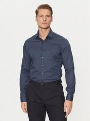 Calvin Klein Koszula K10K113844 Granatowy Slim Fit. Niebieskie koszule CALVIN KLEIN, m, bez wzorów, z bawełny, bez kołnierzyka, bez ramiączek. Za 239.99 zł.