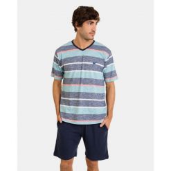 Piżama męska rozm. L P241309 Blue T04. Niebieskie piżamy Massana Homewear, l, bez wzorów, bez ramiączek. Za 229.00 zł.