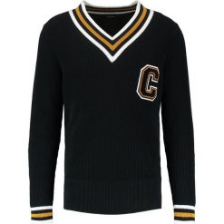 Calvin Klein SARET VARSITY Sweter black. Swetry nierozpinane marki CALVIN KLEIN. W wyprzedaży za 374.50 zł.