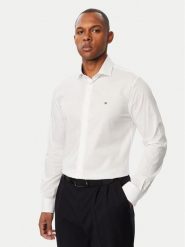 Tommy Hilfiger Koszula MW0MW44710 Biały Slim Fit. Białe koszule Tommy Hilfiger, m, bez wzorów, z bawełny, bez kołnierzyka, bez ramiączek. Za 329.99 zł.