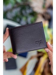 BAGmori Skórzany portfel w kolorze brązowym - 11 x 8 x 2 cm rozmiar: onesize. Brązowe portfele BAGmori, bez wzorów, z materiału. Za 86.99 zł.