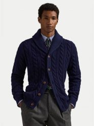 Polo Ralph Lauren Kardigan 710956609001 Granatowy Regular Fit. Niebieskie swetry rozpinane Polo Ralph Lauren, m, bez wzorów, z wełny, bez kołnierzyka, bez ramiączek. Za 1,569.00 zł.