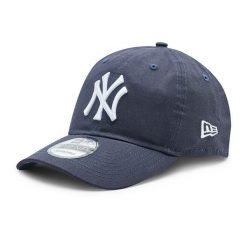 Czapka z daszkiem New Era. Niebieskie czapki z daszkiem New Era, bez wzorów. Za 99.99 zł.