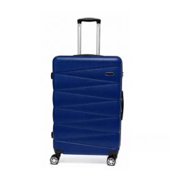 Walizka na kółkach Sapphire ST-2240 granatowa - średnia M DUO. Niebieskie walizki Sapphire, bez wzorów, z gumy, duże. W wyprzedaży za 119.00 zł.