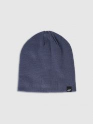 4F Czapka zimowa męska - granatowa M. Niebieskie czapki zimowe 4F, bez wzorów, z materiału. Za 39.99 zł.