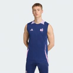 Podkoszulka Francja Singlet 2025/26. Niebieskie podkoszulki Adidas, xl, bez wzorów, bez ramiączek. Za 207.50 zł.