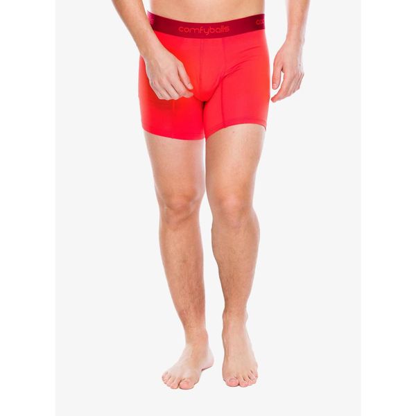 Bokserki termoaktywne męskie Comfyballs Long Performance. Czerwone bielizna termoaktywna COMFYBALLS, m, bez wzorów. Za 103.89 zł.