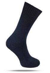 Ciepłe Wełniane Skarpetki Zimowe - Kolor Granatowy. Niebieskie skarpety His Story, bez wzorów, z elastanu. Za 39.99 zł.