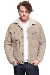 KURTKA ZIMOWA LEE SHERPA JACKET BEIGE L87AQM97 112122866. Brązowe kurtki Lee, na zimę, l, bez wzorów, z bawełny, bez kaptura. Za 329.99 zł.