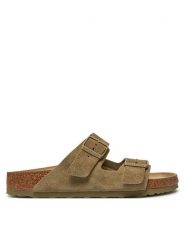 Birkenstock Klapki Arizona 1019045 Khaki. Brązowe klapki Birkenstock, ze skóry. Za 529.99 zł.