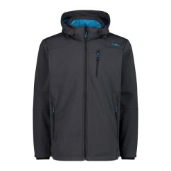 Kurtka przeciwwiatrowa z kapturem na zamek CMP. Czarne kurtki CMP, l, bez wzorów, z softshellu, z kapturem. Za 382.50 zł.