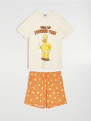 Bawełniana piżama dwuczęściowa The Simpson - wielobarwny. Piżamy Sinsay, l, bez wzorów, z bawełny, bez ramiączek. Za 45.99 zł.