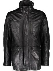 Bugatti Skórzana kurtka w kolorze czarnym rozmiar: 56. Czarne kurtki Bugatti, bez wzorów, ze skóry, bez kaptura. Za 991.99 zł.