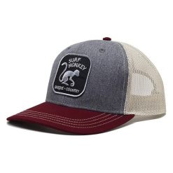 Czapka trucker - 6 paneli / Dorośli / Jeden rozmiar (Bordowy/Beżowy). Brązowe czapki z daszkiem SURF MONKEY, z aplikacjami, z bawełny. Za 159.95 zł.