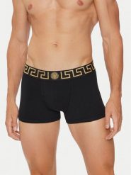 Versace Bokserki AU10026 1A10011 Czarny. Czarne bokserki VERSACE, m, bez wzorów, z bawełny. Za 169.99 zł.