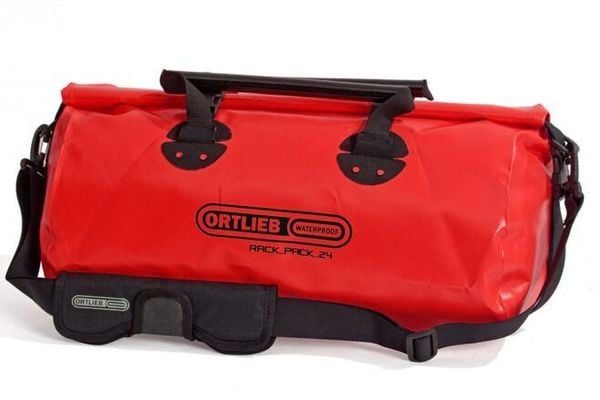 Torba podróżna Ortlieb Rack-Pack Czerwona. Czerwone torby na ramię Ortlieb, bez wzorów, z materiału, na ramię, bez dodatków. Za 369.90 zł.