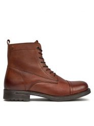 Jack&Jones Kozaki 12241142 Brązowy. Brązowe kozaki Jack&Jones, bez wzorów, ze skóry, bez obcasa, bez zapięcia. Za 499.99 zł.