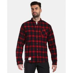 Męska koszula flanelowa Kilpi FLANNY-M. Czerwone koszule Kilpi, m, bez wzorów, bez kołnierzyka, bez ramiączek. Za 179.35 zł.