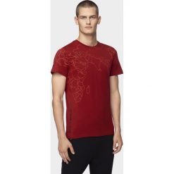 T-shirt męski TSM234 - burgund. Czerwone t-shirty 4F, m, bez wzorów, bez kołnierzyka, bez ramiączek. Za 69.99 zł.