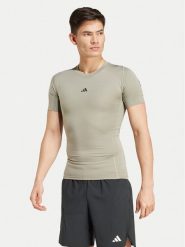 Adidas Koszulka techniczna Techfit Compression JE6700 Zielony Slim Fit. Zielone t-shirty sportowe Adidas, bez wzorów, z syntetyku, bez ramiączek, na fitness i siłownię. Za 99.99 zł.