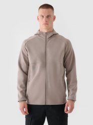 4F Bluza dresowa rozpinana z kapturem męska 4F x Robert Lewandowski - beżowa L. Brązowe bluzy z kapturem 4F, l, z aplikacjami, z bawełny, z kapturem. W wyprzedaży za 169.99 zł.