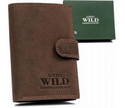 Portfel męski Always Wild N310L-MWH brązowy. Brązowe portfele Always Wild, bez wzorów, ze skóry. Za 47.99 zł.