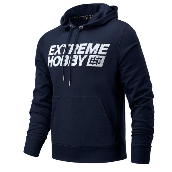 Bluza męska z kapturem EXTREME HOBBY BLOCK 2024. Niebieskie bluzy EXTREME HOBBY, l, bez wzorów, z bawełny, z kapturem. Za 249.00 zł.