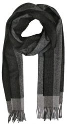 Szalik Szary w Jodełkę z Frędzlami, Męski, Jesienno-Zimowy z Wełną -V. FRAAS. Szare szaliki V. Fraas, bez wzorów, z materiału. Za 85.00 zł.