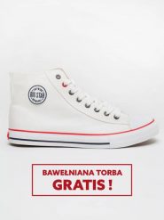 Trampki męskie wysokie białe JJ174602 101. Białe trampki BIG STAR, m, bez wzorów, za kostkę, bez zapięcia. W wyprzedaży za 88.99 zł.