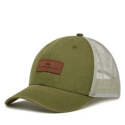Czapka z daszkiem Quiksilver. Zielone czapki z daszkiem Quiksilver, bez wzorów. Za 99.99 zł.
