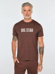 Koszulka męska o klasycznym kroju brązowa bruno 803. Brązowe t-shirty BIG STAR, l, bez wzorów, z bawełny, bez kołnierzyka, bez ramiączek. Za 99.99 zł.