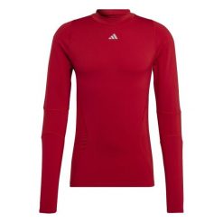 Dżersej z długim rękawem adidas Techfit Cold.Rdy. Czarne bluzki z długim rękawem Adidas, xl, bez wzorów, z dżerseju, bez kołnierzyka, bez ramiączek. Za 139.00 zł.