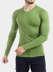 Bluza termoaktywna Sensor Merino DF Tee L/S. Zielone bielizna termoaktywna Sensor, na zimę, l, bez wzorów, z materiału, bez ramiączek, narciarskie. Za 280.49 zł.